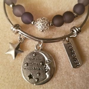 LOVE YOU TO THE MOON BANGLE BRACELET SET